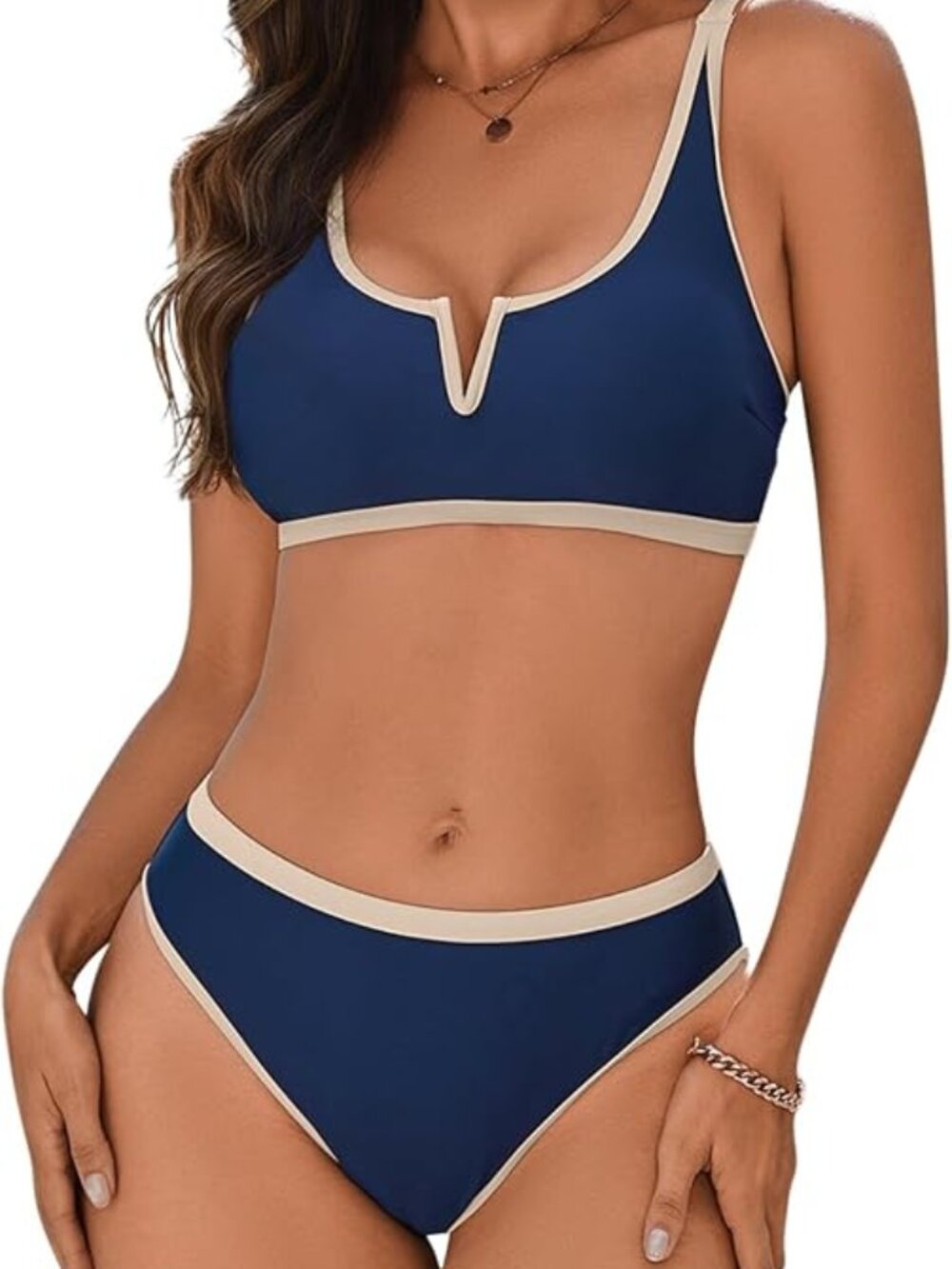 Blue V-Wire High Cut Bikini Set Sexy Y2K Cutout Swimwear